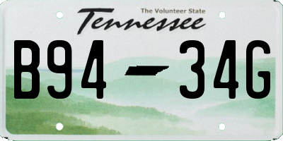 TN license plate B9434G