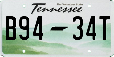 TN license plate B9434T
