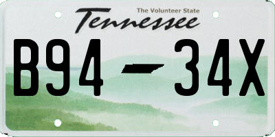 TN license plate B9434X