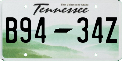 TN license plate B9434Z