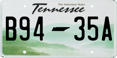 TN license plate B9435A