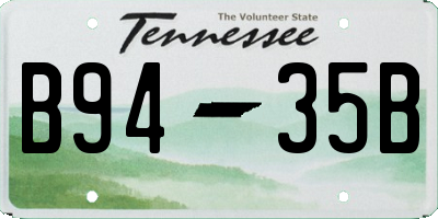 TN license plate B9435B