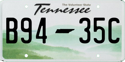 TN license plate B9435C