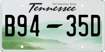 TN license plate B9435D