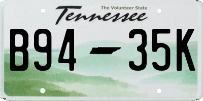 TN license plate B9435K