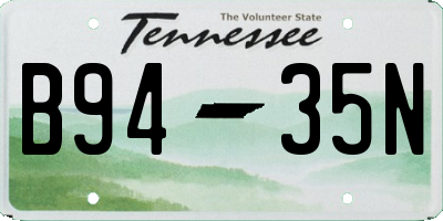 TN license plate B9435N