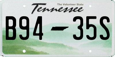 TN license plate B9435S