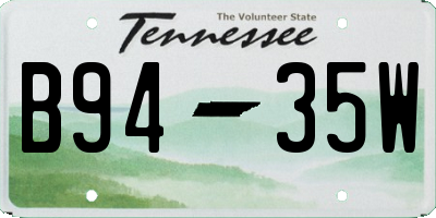 TN license plate B9435W