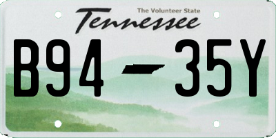 TN license plate B9435Y