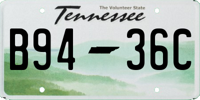 TN license plate B9436C
