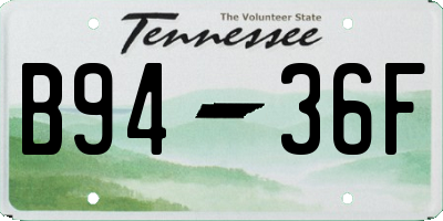 TN license plate B9436F