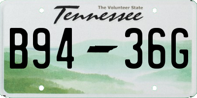 TN license plate B9436G