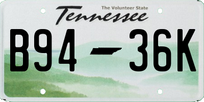 TN license plate B9436K