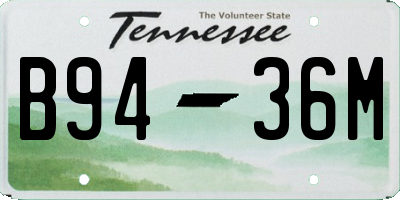 TN license plate B9436M