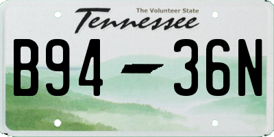 TN license plate B9436N