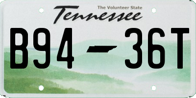 TN license plate B9436T