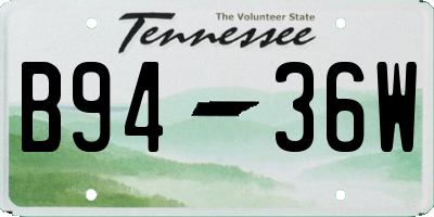 TN license plate B9436W