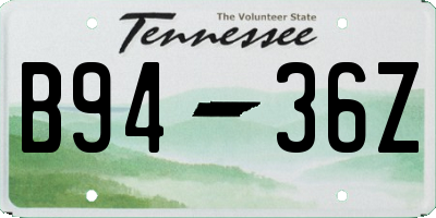 TN license plate B9436Z