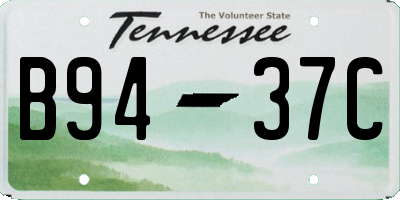 TN license plate B9437C