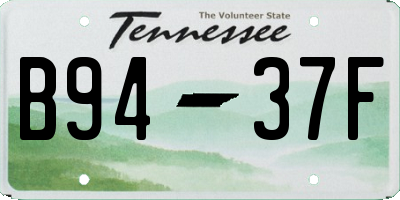 TN license plate B9437F