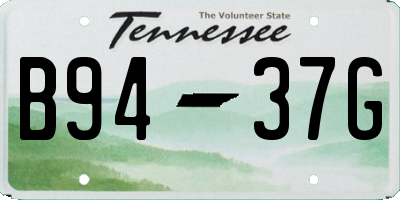 TN license plate B9437G