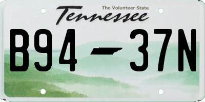 TN license plate B9437N