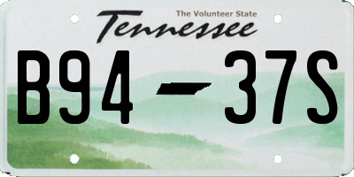 TN license plate B9437S