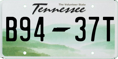 TN license plate B9437T