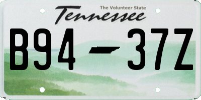 TN license plate B9437Z