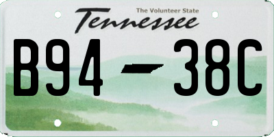 TN license plate B9438C