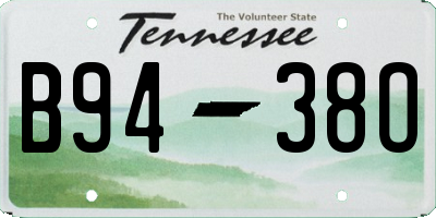 TN license plate B9438O