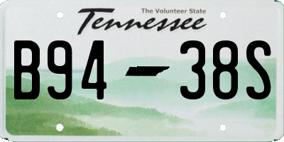 TN license plate B9438S