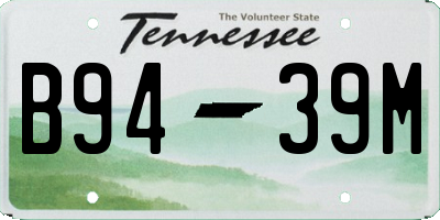 TN license plate B9439M