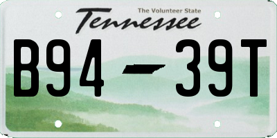 TN license plate B9439T