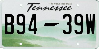 TN license plate B9439W
