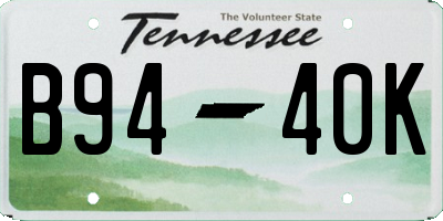 TN license plate B9440K