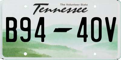 TN license plate B9440V