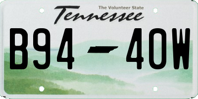 TN license plate B9440W