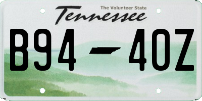 TN license plate B9440Z