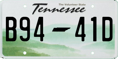 TN license plate B9441D