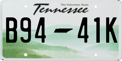 TN license plate B9441K