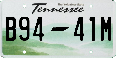 TN license plate B9441M