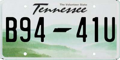 TN license plate B9441U