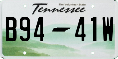 TN license plate B9441W