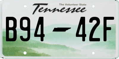 TN license plate B9442F