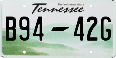 TN license plate B9442G