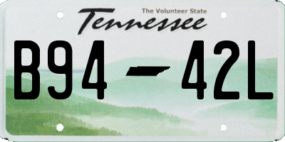 TN license plate B9442L