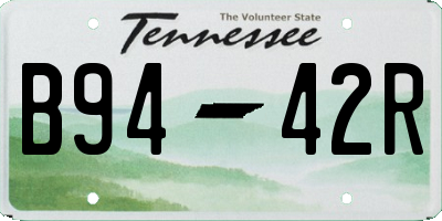 TN license plate B9442R