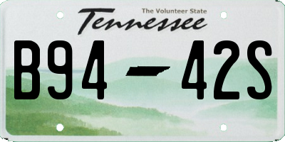 TN license plate B9442S