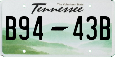 TN license plate B9443B